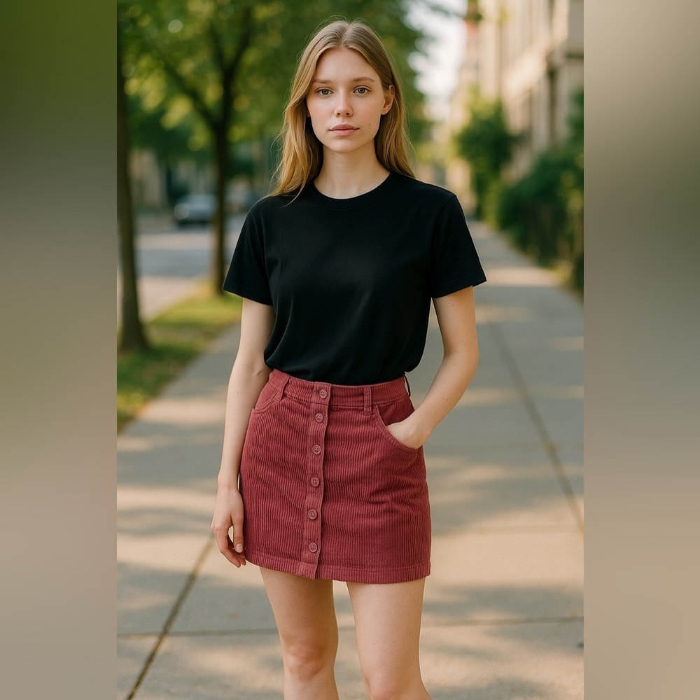 Forever 21 Pink Mini Corduroy Pencil Skirt Casual